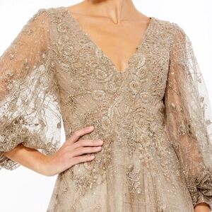 Mac duggal 20283 Grey/mocha goen 10 nwt